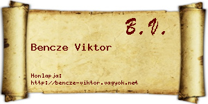 Bencze Viktor névjegykártya