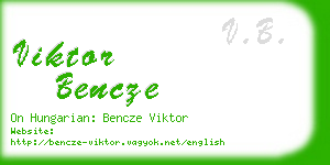 viktor bencze business card